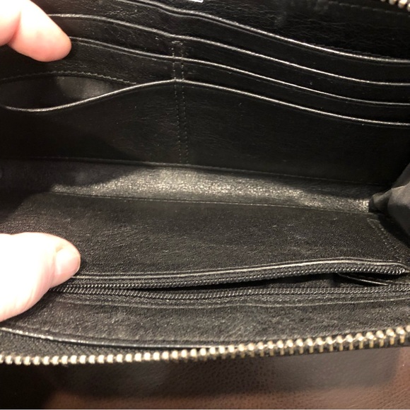 COACH POPPY Continental Full Silver Zip Jacquard C Black Brown Wallet Wristlet - Picture 7 of 15